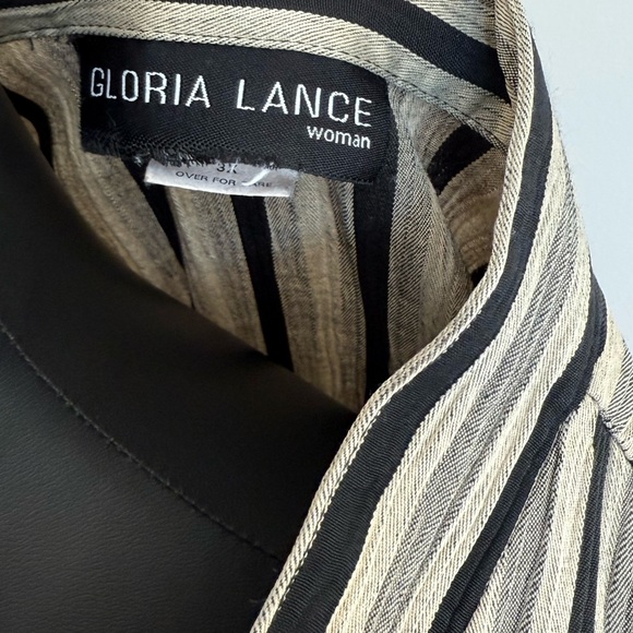 Striped Button Down Shirt - Black and Tan - Picture 4 of 8